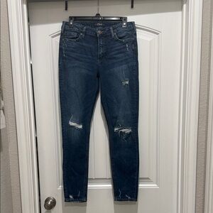 Silver Jeans Dark Blue Distressed Skinny Jeans